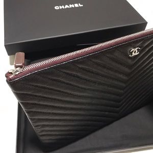 Chanel Chevron Clutch (“O case”)